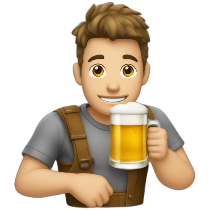 michou qui boit une bierre emoji