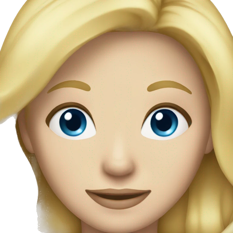 blonde hair blue eyed woman smiling  emoji
