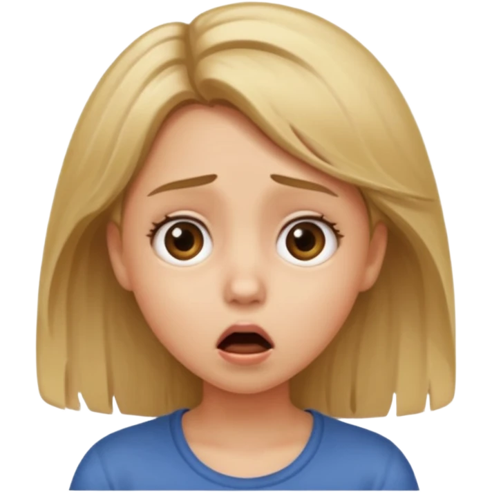 Girl with dirty blonde hair shocked emoji