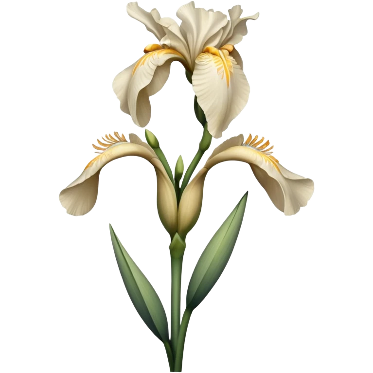 single Cream Iris, straight stem emoji
