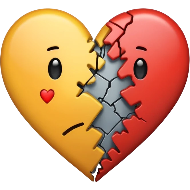 broken heart sticked together (divorce) with a clip emoji