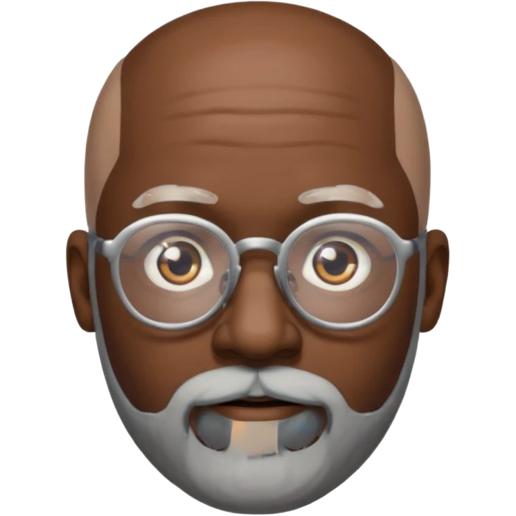bald headed silver beard black man glasses emoji