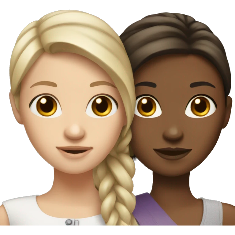Two white brunette sisters  emoji