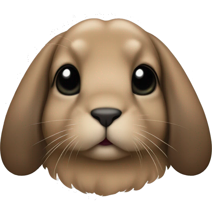 brown holland lop bunny with black nose emoji