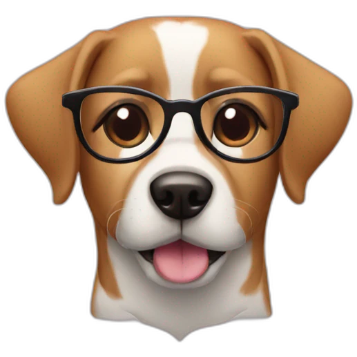 Dog with glasses heart  emoji