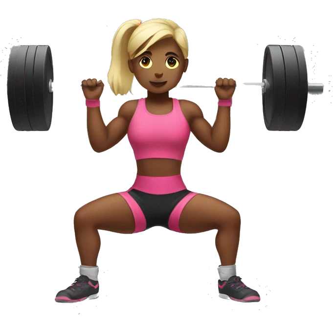 Girl doing Powerlifting  emoji