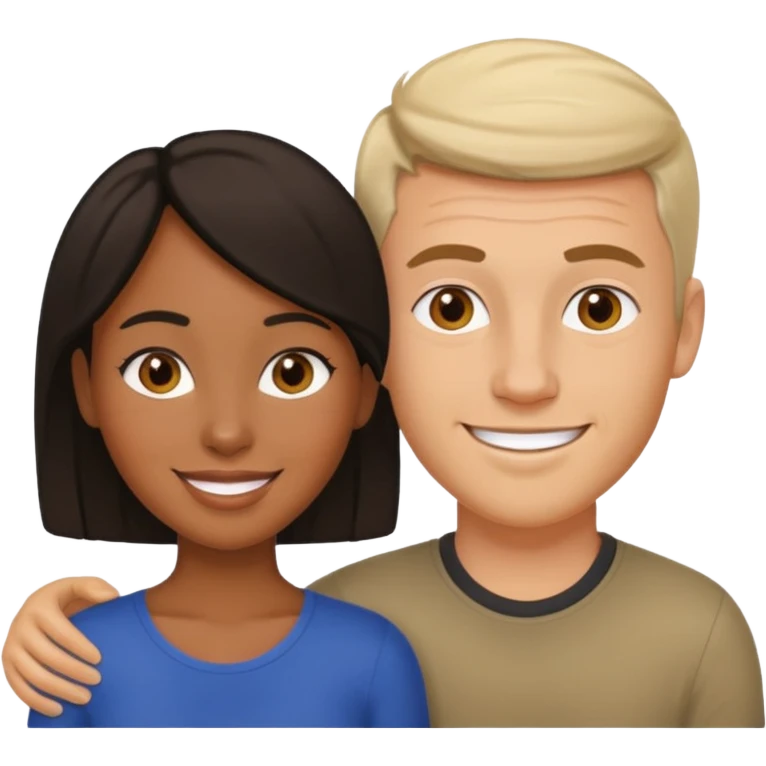 mixte couple black girl , white italian style man emoji