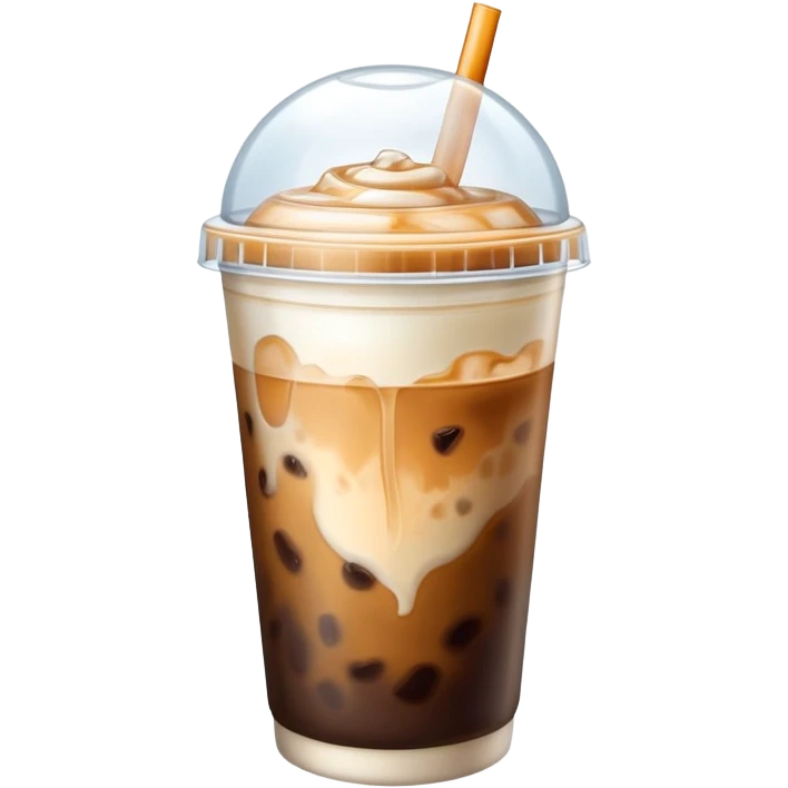 Dome lid iced coffee with milk emoji