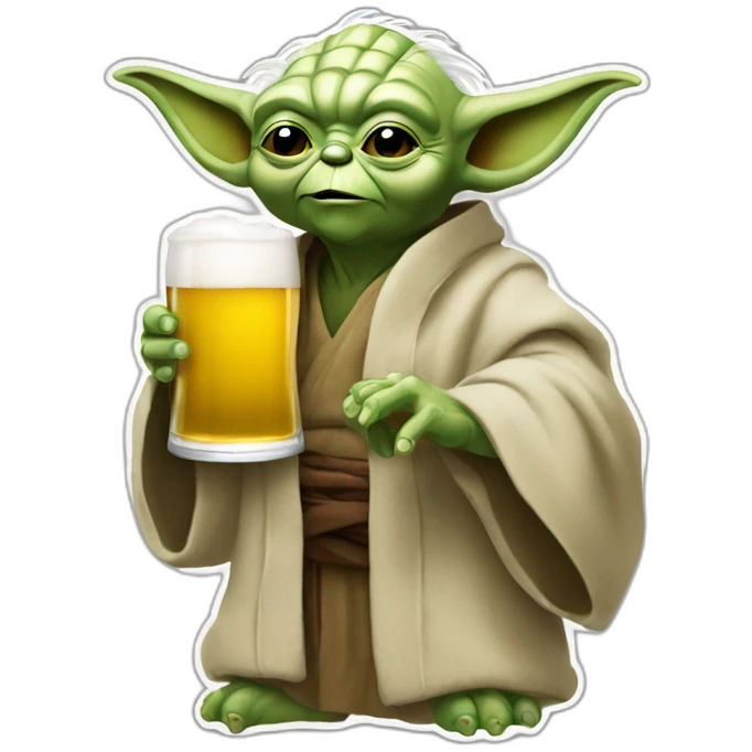 Yoda qui boire une bière emoji