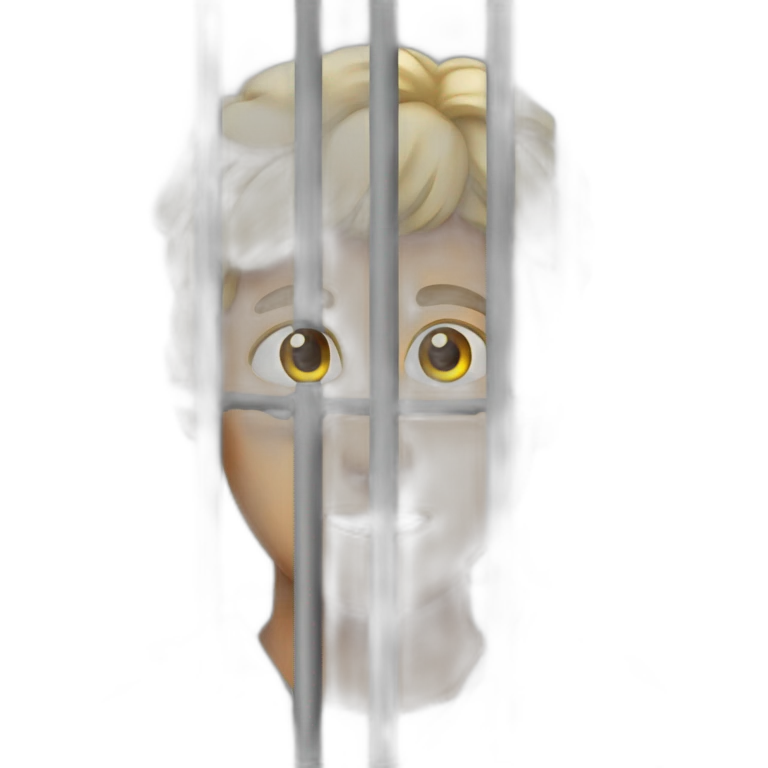 Prisoner behind jail bars emoji