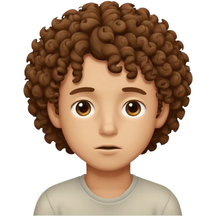 zumbi garoto, cansado com cabelo cacheado  emoji
