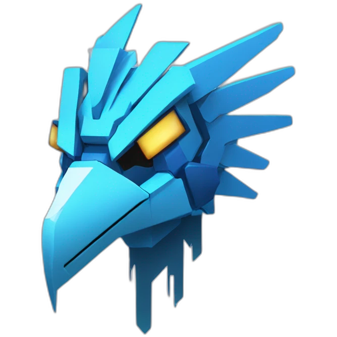 Minecraft Articuno Cyberpunk Head emoji