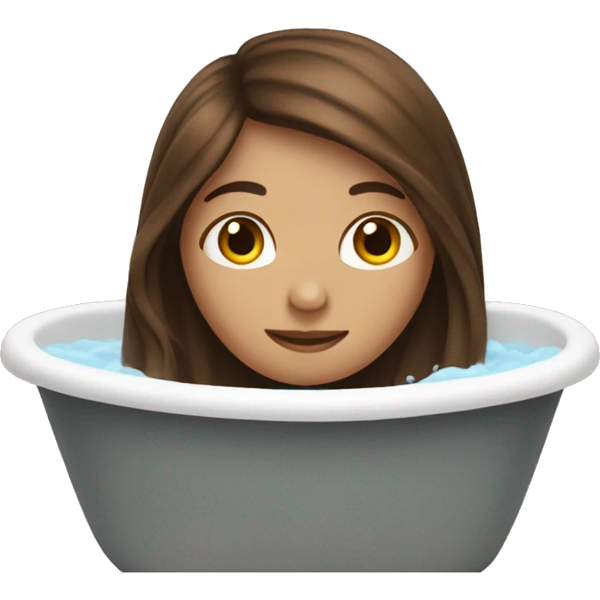 Long brown hair girl in bath emoji
