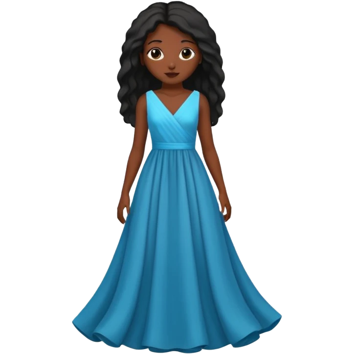 A girl with 4c hair and a long dress emoji
