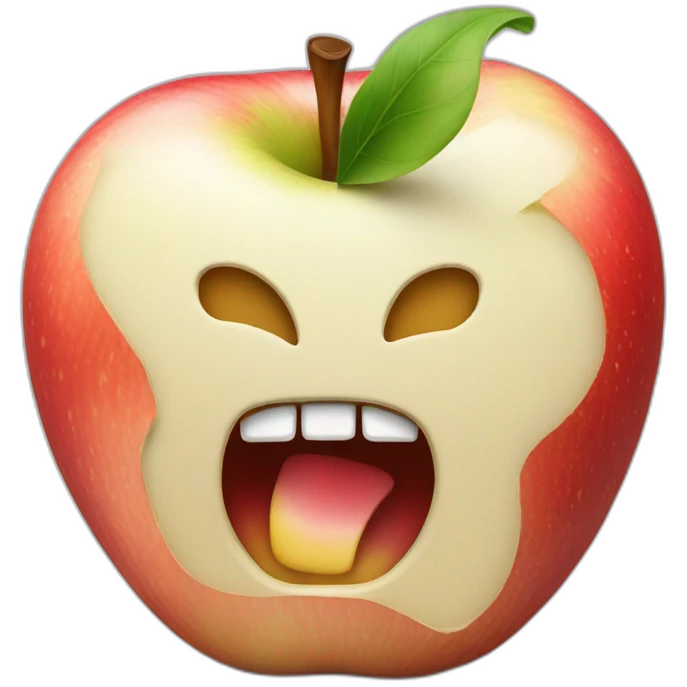 Apple computer with two bites emoji