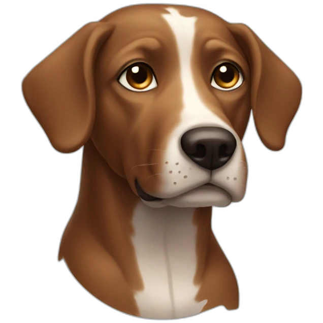 bald brown dog with hair spots emoji