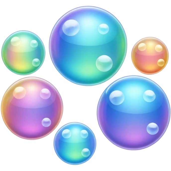 multiple bubbles in y2k style emoji