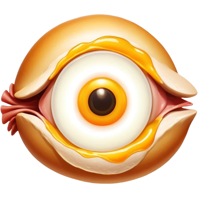 Chicken pieces with liver and egg yolk surrounding a central eye that beams light to patches of skin. The vitamin A-rich foods glow with golden energy that flows through the eye and onto the skin, showing improved vision and skin regeneration. emoji
