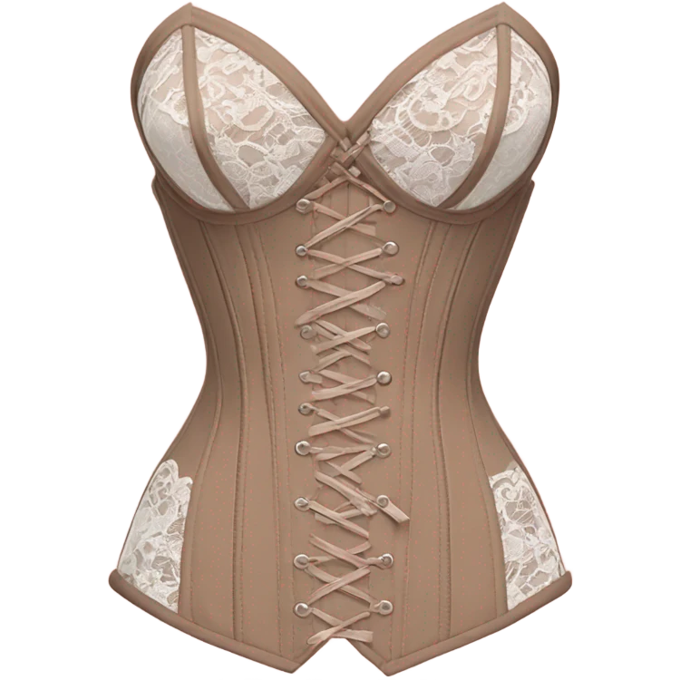 pastel brown lace corset emoji