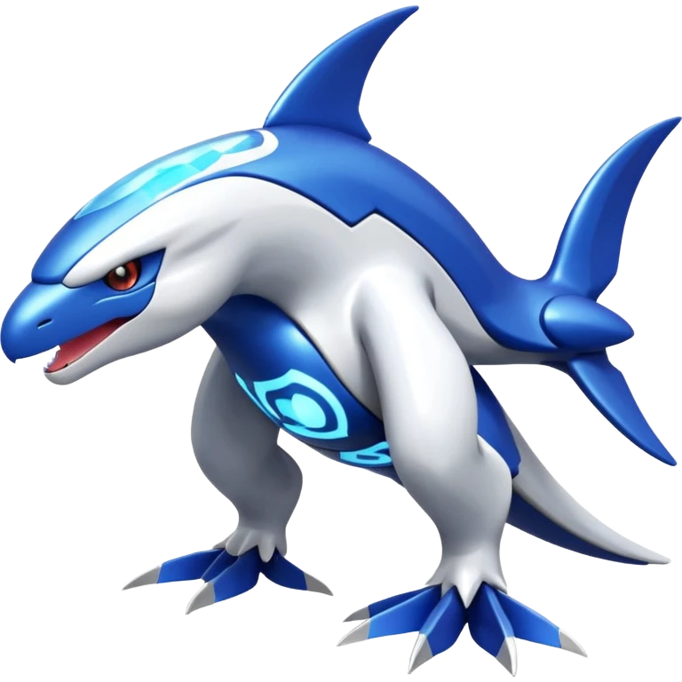 Shiny futuristic Cyber-Kyurem-Kyogre-Latios-Lugia-Fakémon-hybrid-creature (full body)  emoji