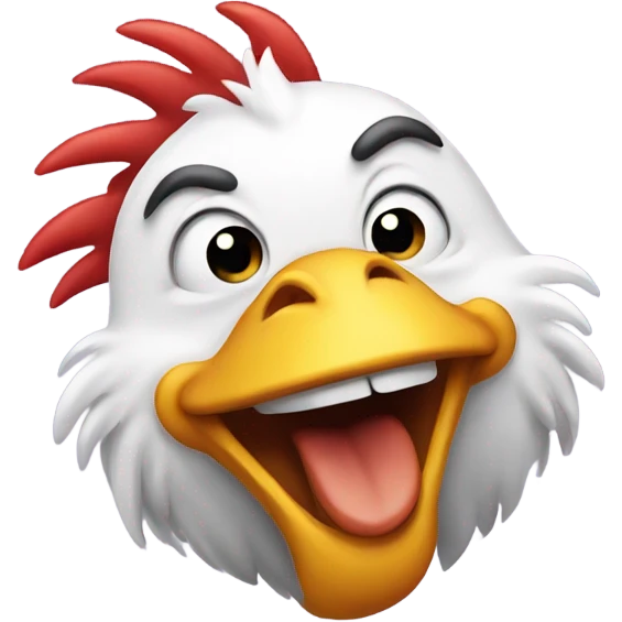 Laughing chicken emoji