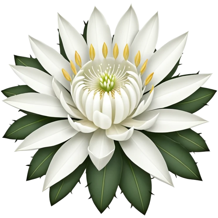 night blooming cereus flower, epiphyllum, white petals emoji