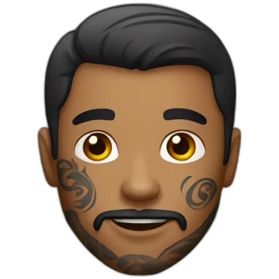 a guy with tattoos on his face emoji