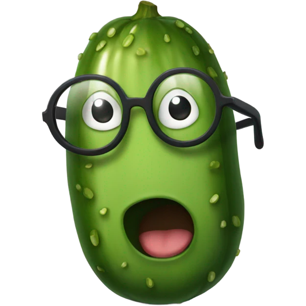 Pickle with glasses emoji