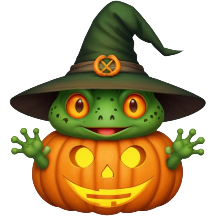 toad wearing a jack o lantern face with a hat emoji