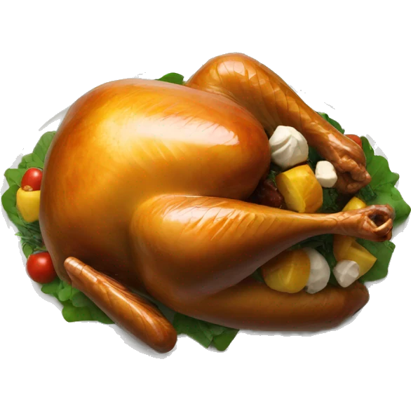 Cooked Turkey on a platter  emoji
