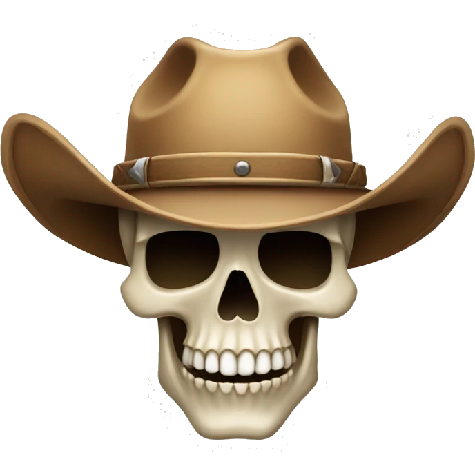 a skull wearing a cowboy hat emoji