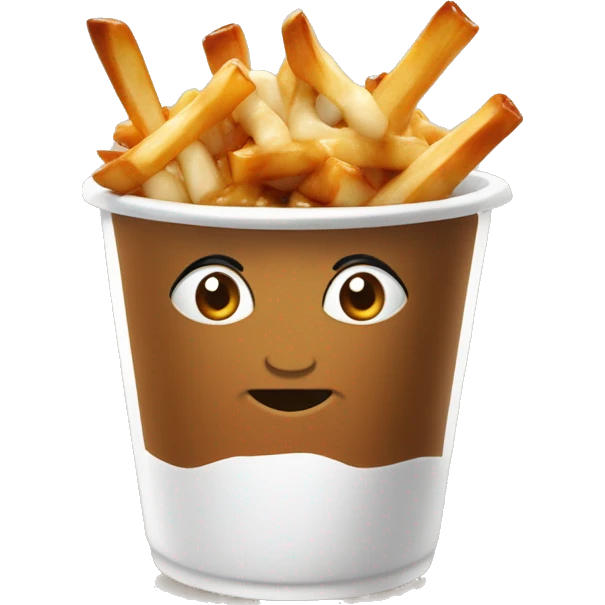 Poutine sirotant un thé en mode rien à foutre emoji