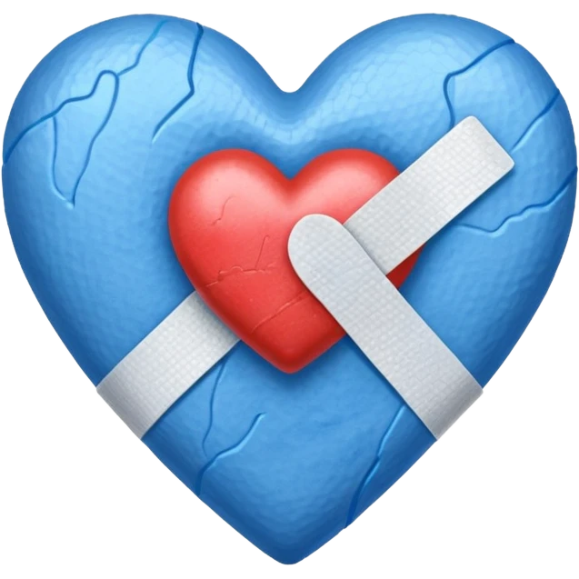 blue heart with a bandaid emoji