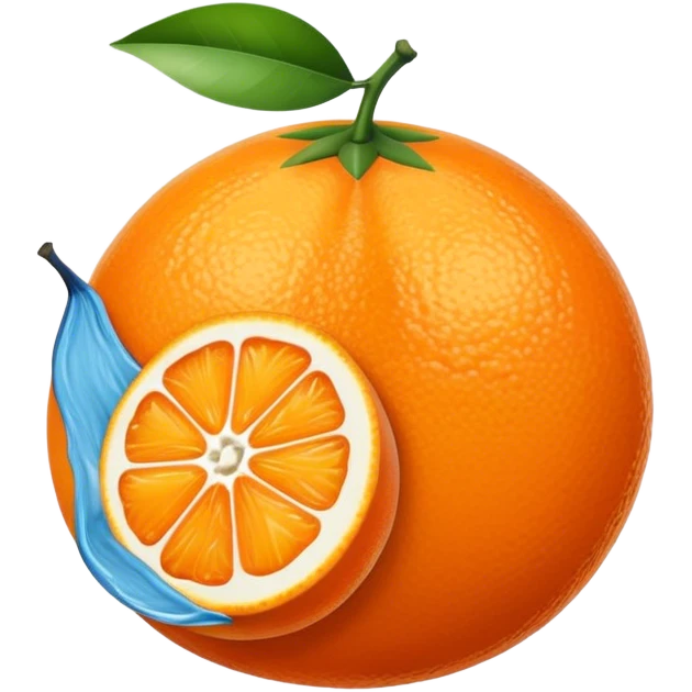 Blue-fleshed orange fruit emoji