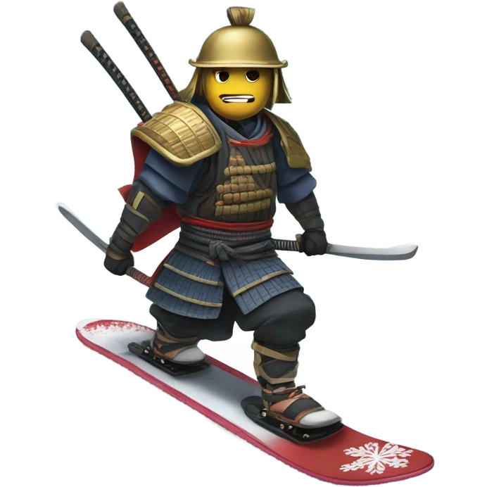Snowboarding samurai  emoji