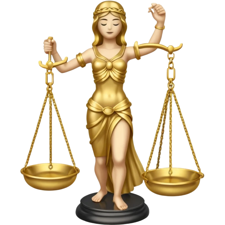 gold Justitia statue emoji