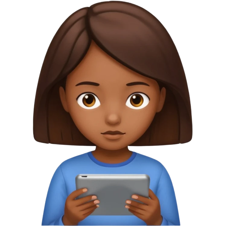 kid woman reading a tablet emoji