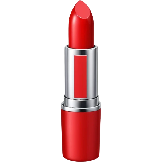 lipstick bullet, polished silver chrome, sexy beauty symbol emoji