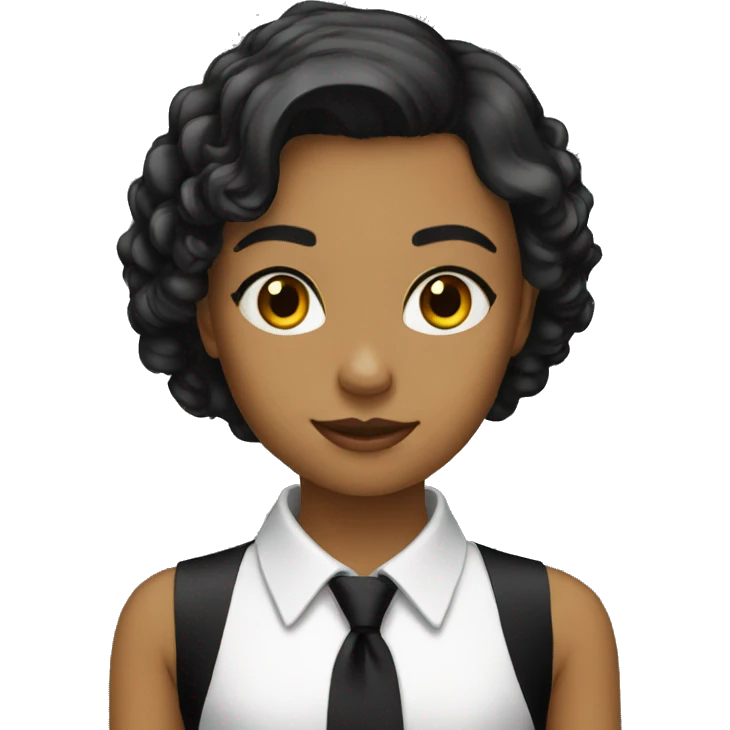 Girls in black tie emoji