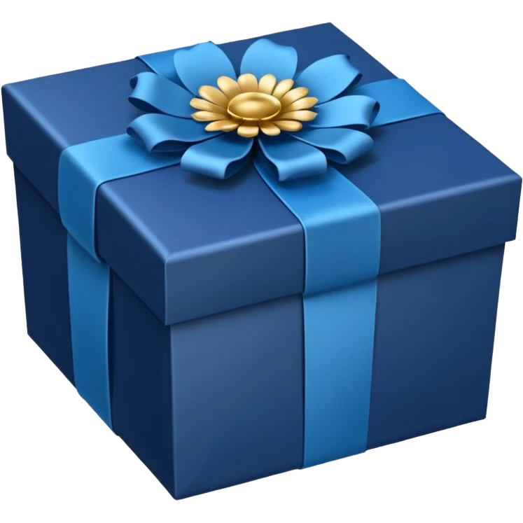 Decorative flower Gift Box blue  emoji