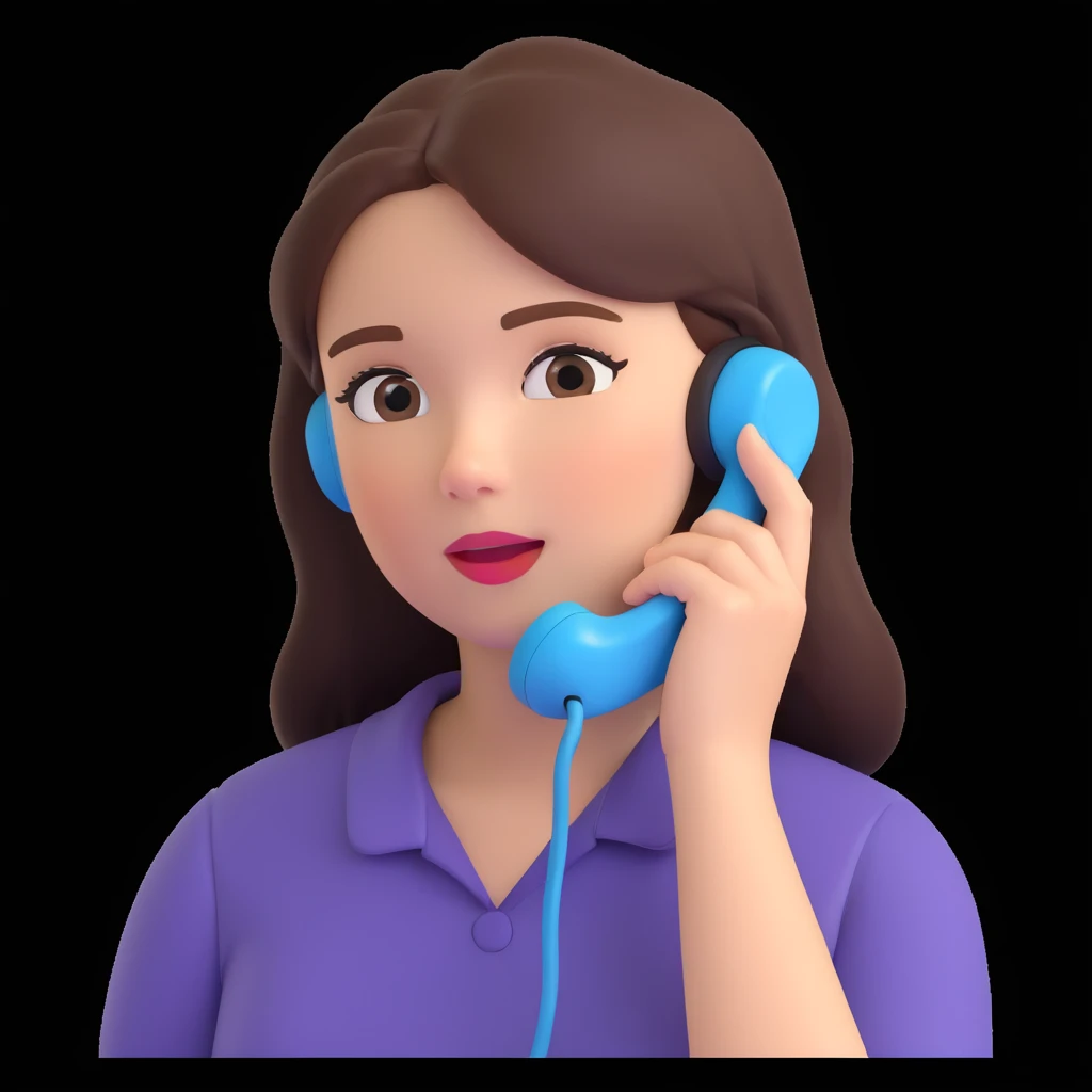 girl talking on phone, close up pose emoji