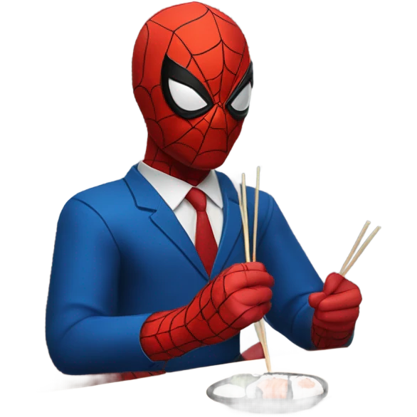 Spider-Man eating sushi emoji
