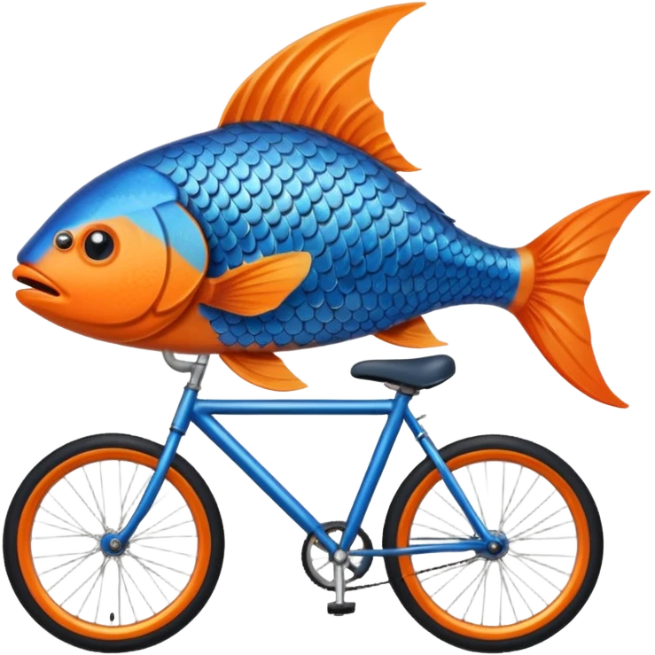 fish riding on the bike emoji