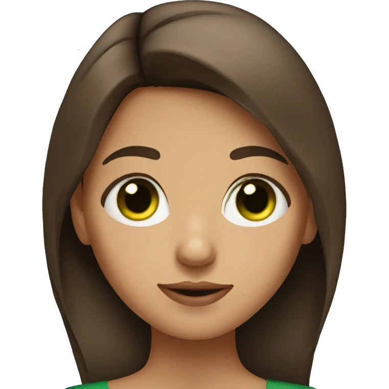 Mexican girl with green eyes and brown hair emoji