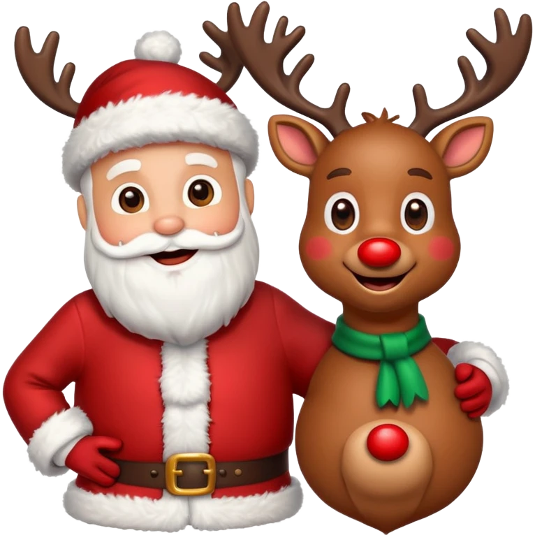 Santa claus and rudolph emoji