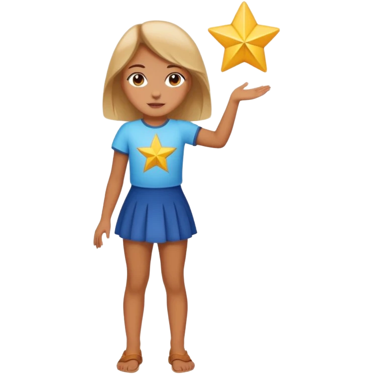 girl standing like a star ⭐️ emoji
