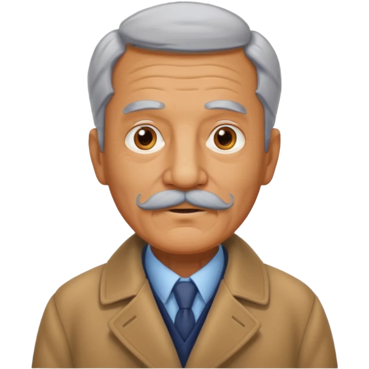 mustaches elderly man with coat emoji