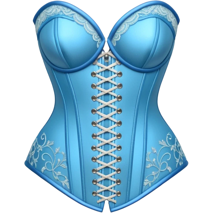 light blue lace and rhinestone glitter corset emoji
