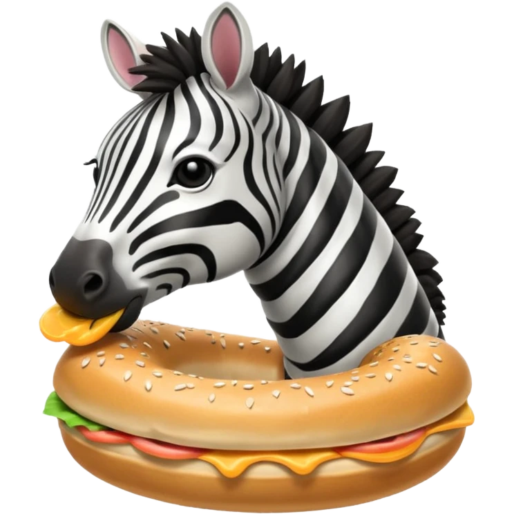 zebra eating bagel emoji