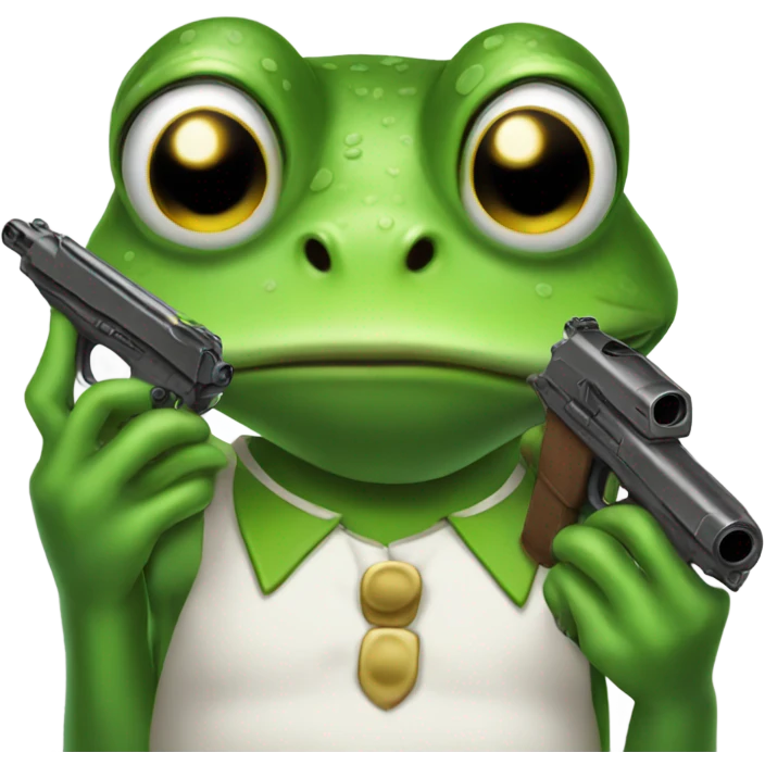 Frog with a gun emoji